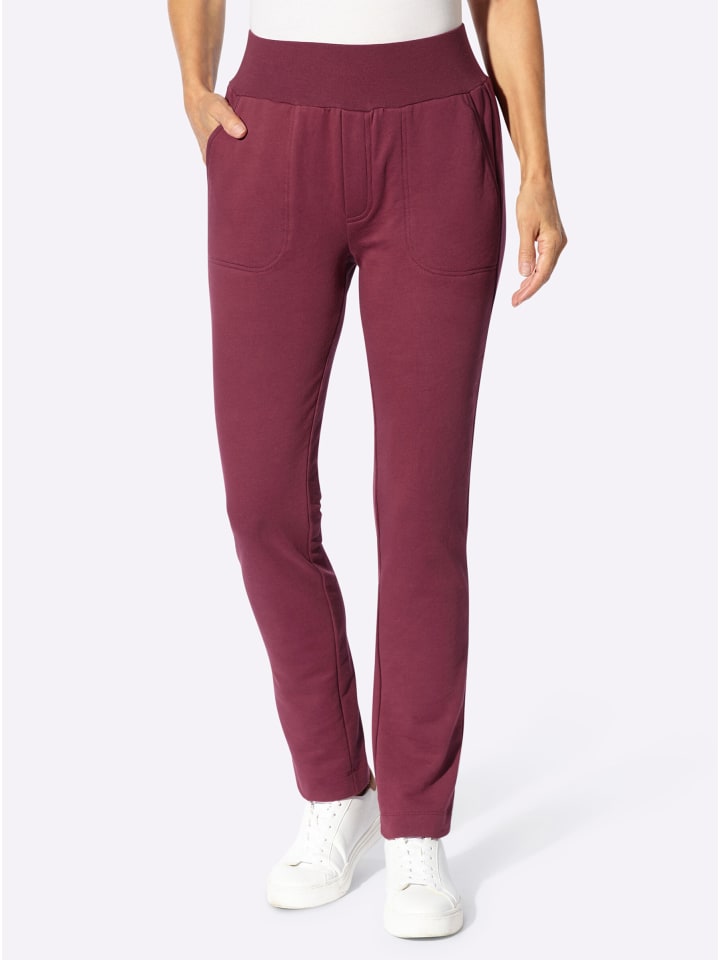 Jersey-Hose in bordeaux