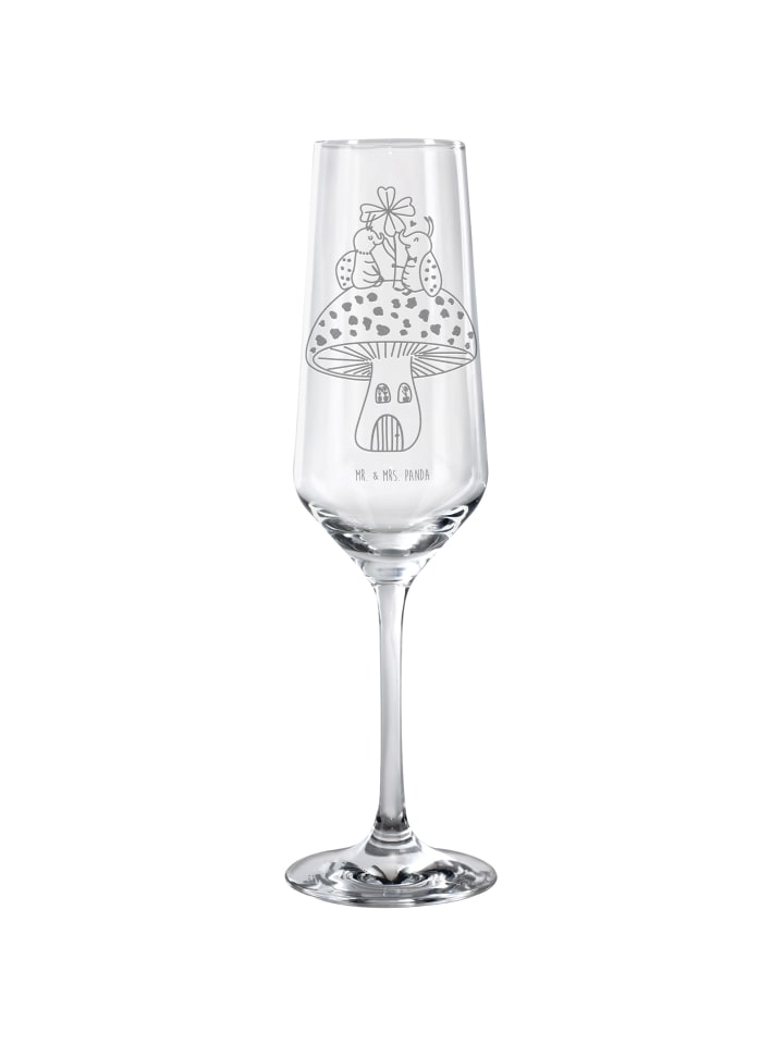 Sektglas Marienkäfer Fliegenpilz ohne Spruch in Transparent