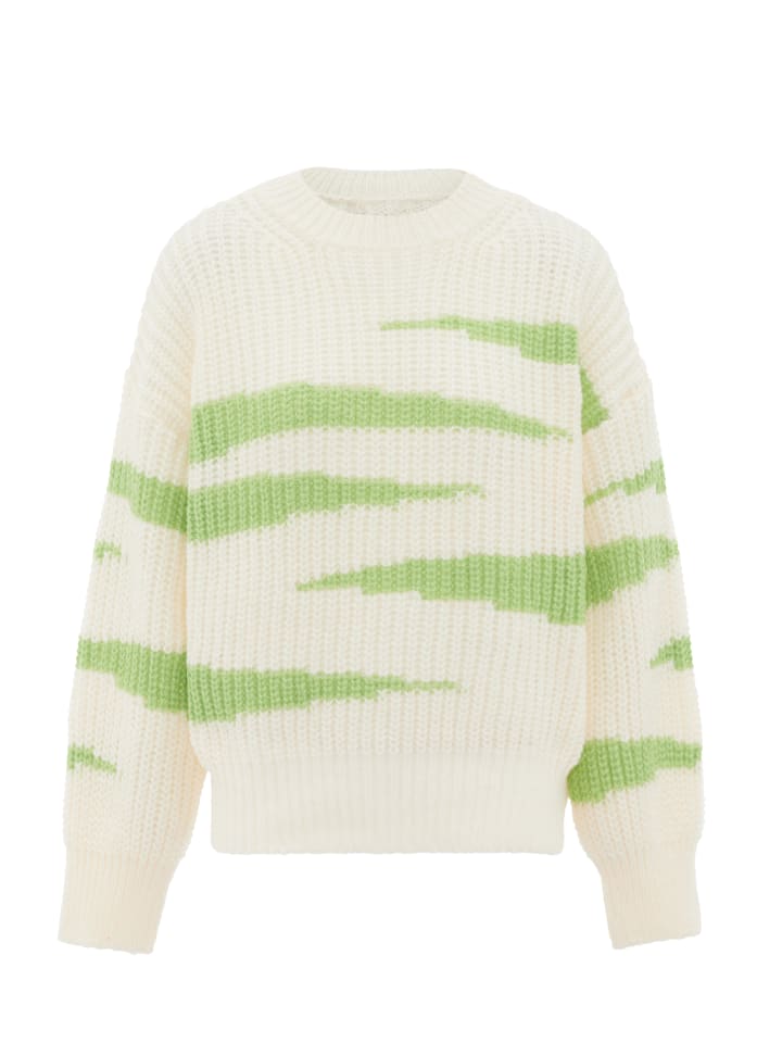 Damen Sweater in WOLLWEISS LIMETTE