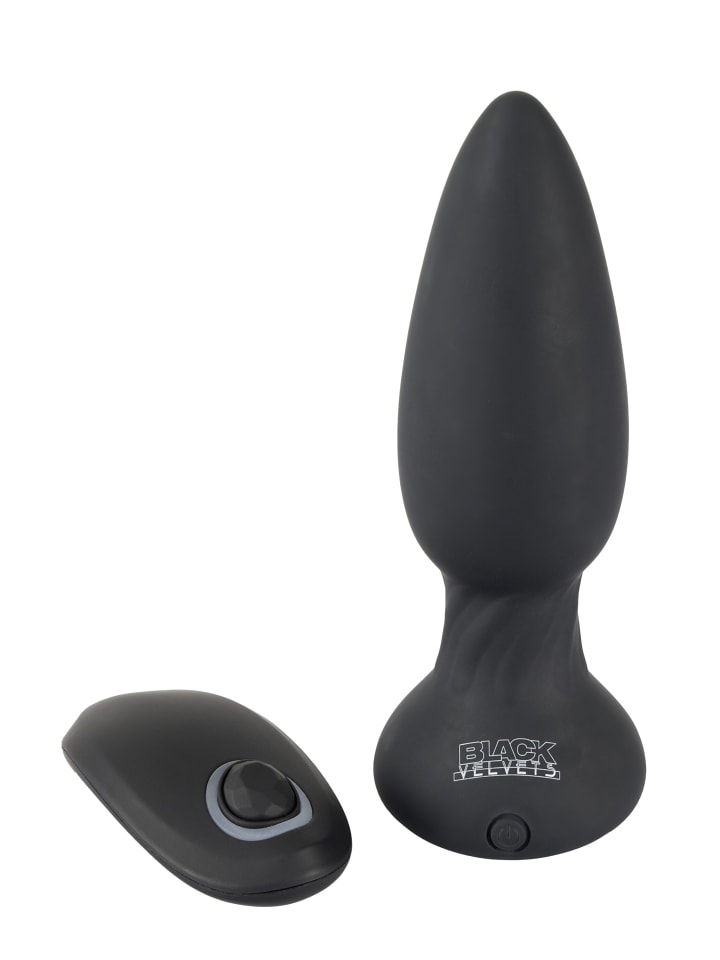 Analplug mit Rotation Remote controlled rotating & vibrating plug in schwarz