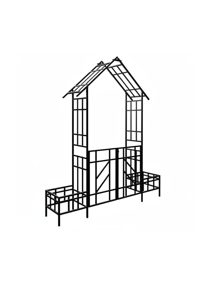 Rosenbogen in Schwarz - (B)204 x (H)247 x (T)43 cm
