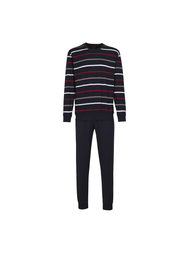 Pyjama Midtown in blau-dunkel-Ringel