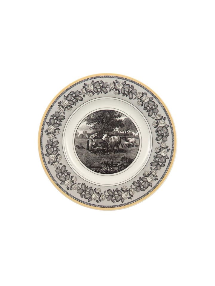 Frühstücksteller Audun Ferme in Weiß-Grau-Gelb ø 21,6 cm