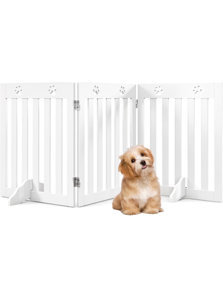 Absperrgitter Hunde 3 tlg. 60cm in Weiß