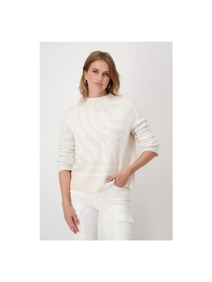 Pullover in off-white gemustert