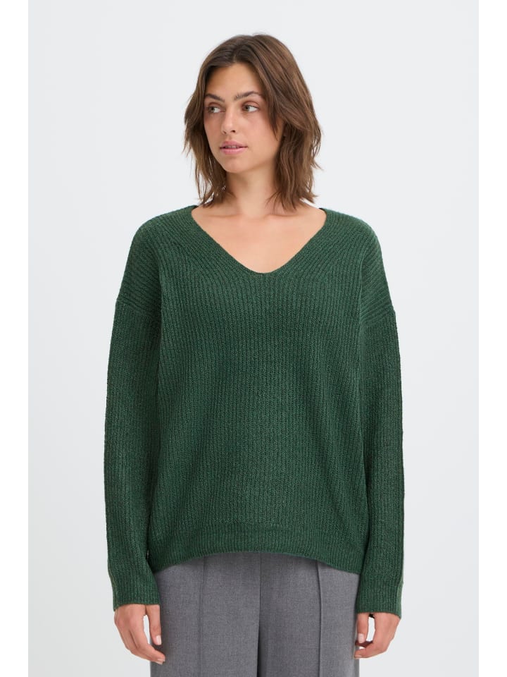 V-Ausschnitt-Pullover OXCallie in Grün