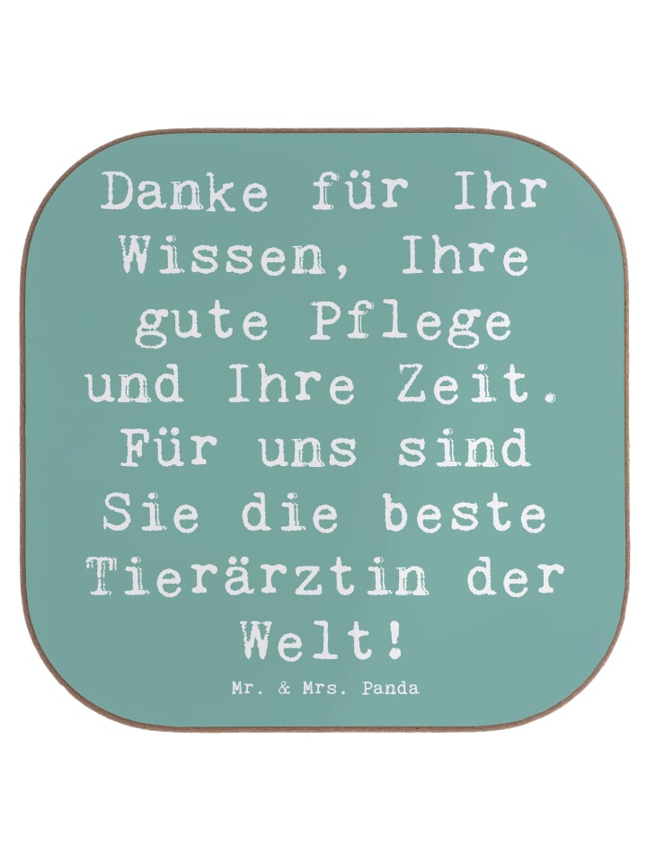 Untersetzer Spruch Beste Tierärztin mit Spruch in Meeresbrise