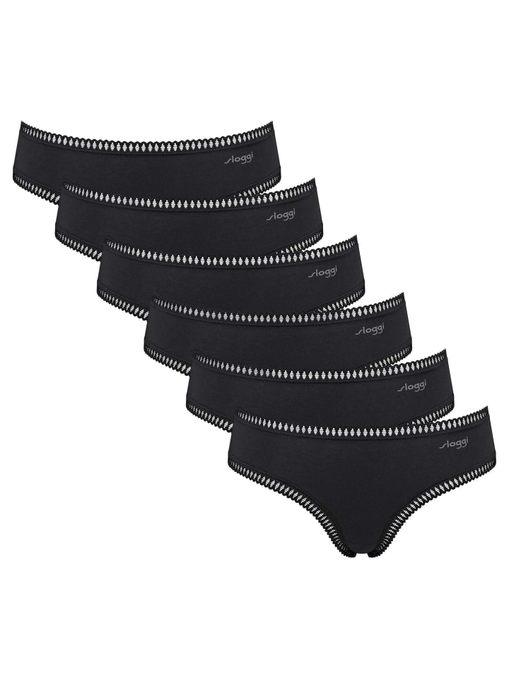 Slip 6er Pack in Schwarz