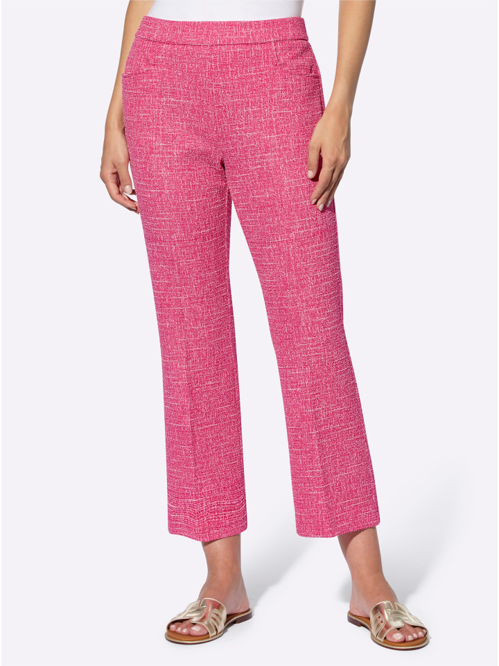 Hose in fuchsia-elfenbein-meliert