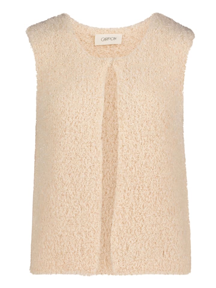 Strickweste mit Rundhalsausschnitt in cream