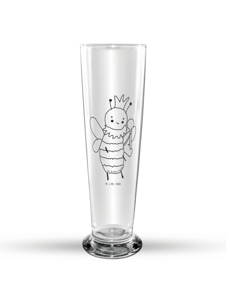 Bierglas Biene König ohne Spruch in Transparent
