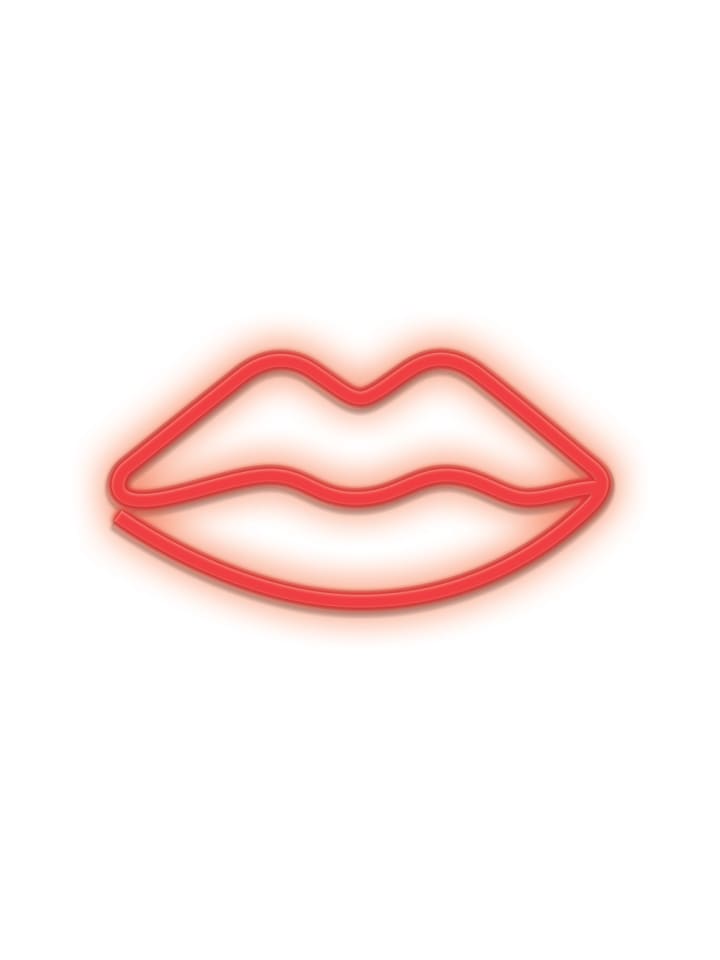 Neon LED Zeichen Licht Batterie / USB LED Licht Home Leuchtschild Nachtlicht Lips- Rot in Rot