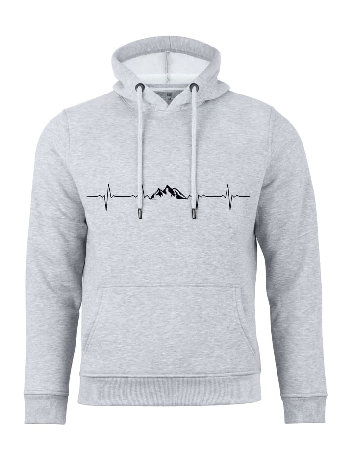 Kapuzensweatshirt Pulsschlag Berge in grau