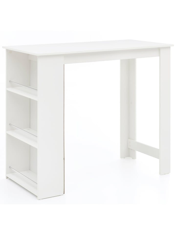 Bartisch in Weiß / Spanplatte / 60x120x107