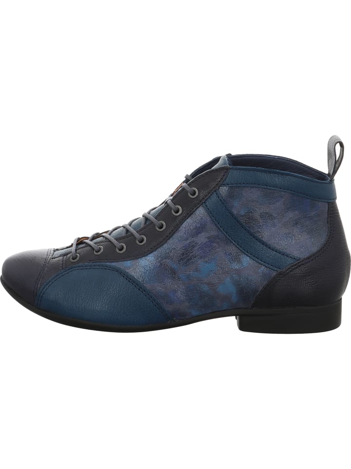 Schnürstiefelette in blau