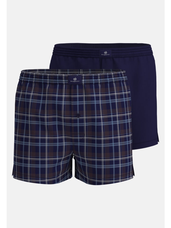 Boxershort 2Er Pack Florenz in blau-dunkel-Karo