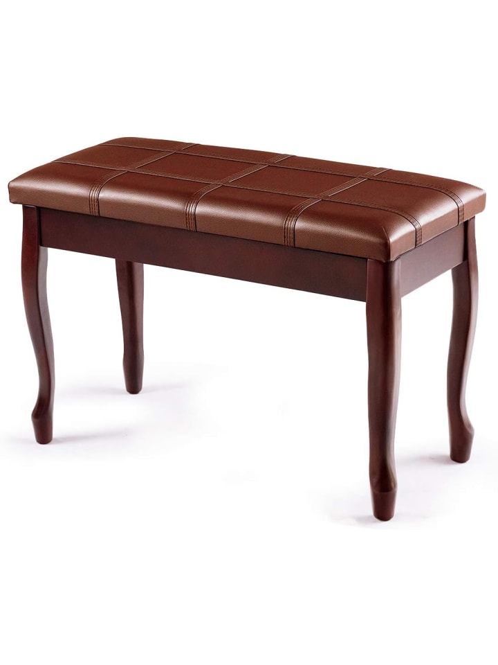 Klavierbank mit Notenfach 75x35x49cm in Braun