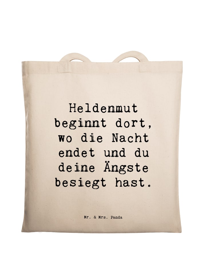 Schultertasche Spruch Ängste vor Monstern besie... in Creme