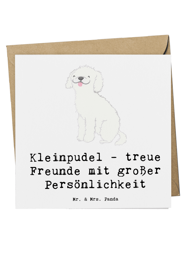 Deluxe Karte Kleinpudel Freunde mit Spruch in Weiß