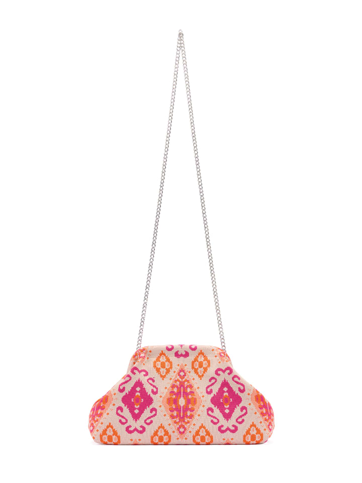 Women Clutch in Beige Multicolor