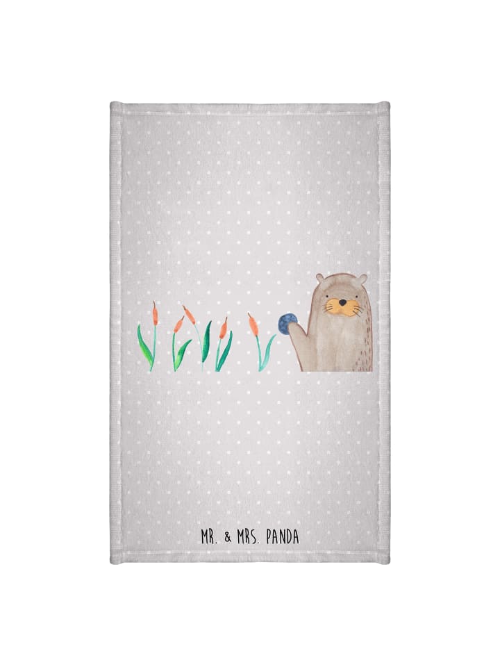 Handtuch Otter Stein ohne Spruch in Grau Pastell