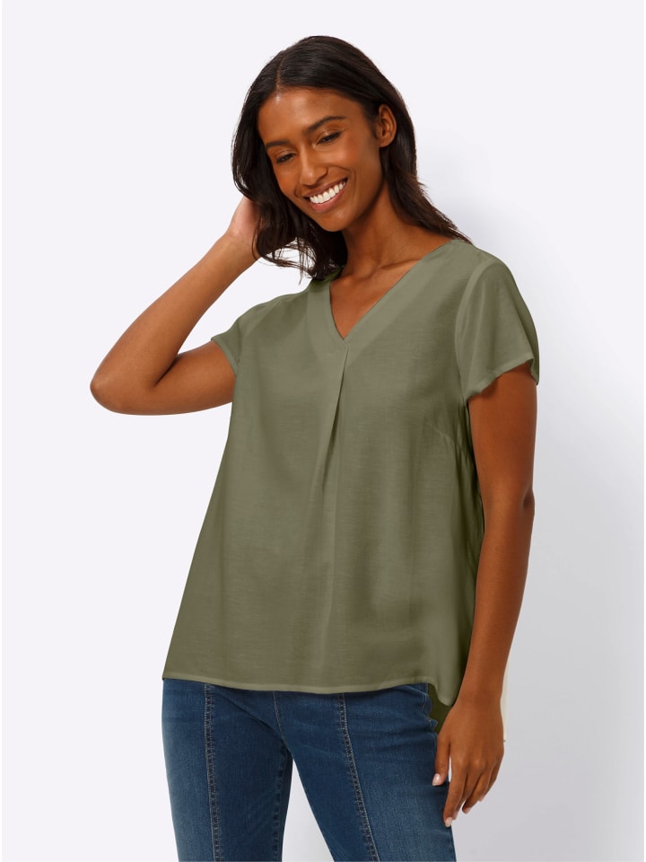 Bluse in khaki