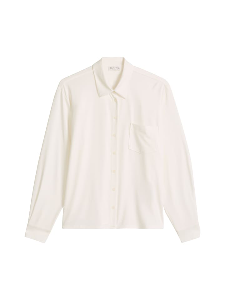 Jersey-Bluse loose in White Cotton