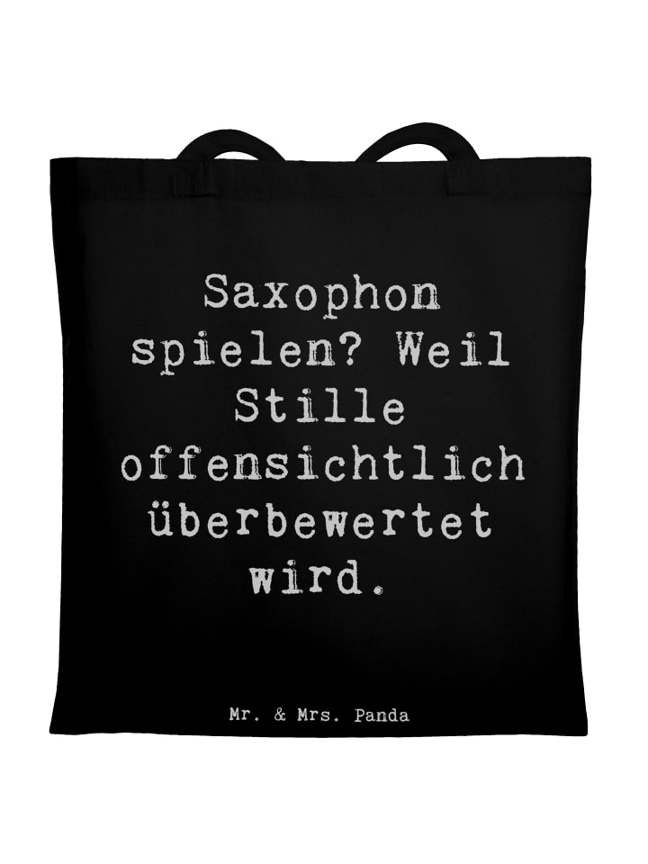 Tote Bag Spruch Saxophon Leidenschaft mit Spruch in Schwarz