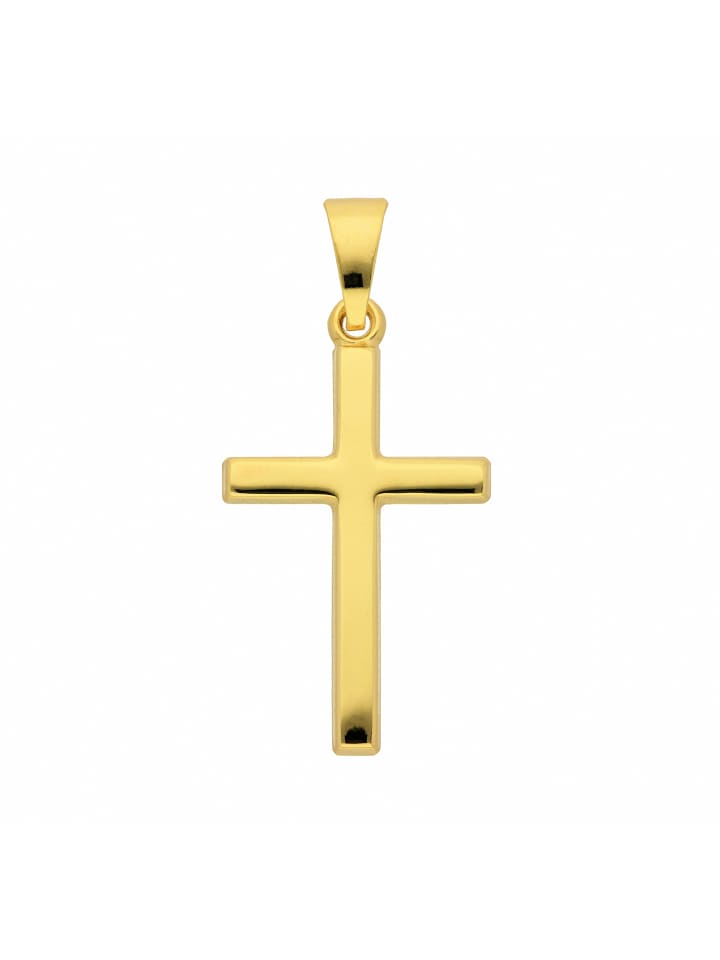Damen & Herren 585 Gold Kreuz Anhänger in gold