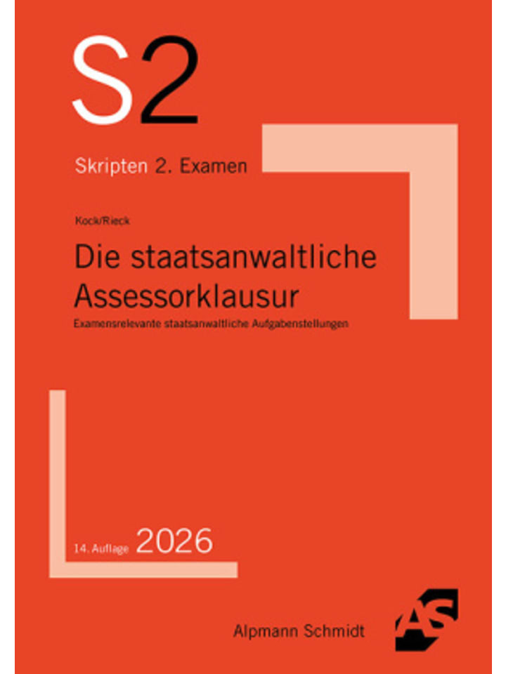 Buch - Die staatsanwaltliche Assessorklausur