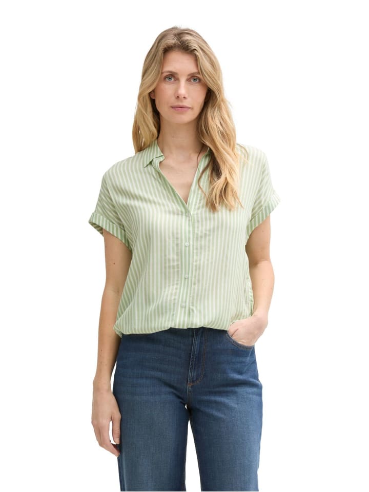 Bluse BLOUSE STRIPED SHORTSLEEVE in Mehrfarbig