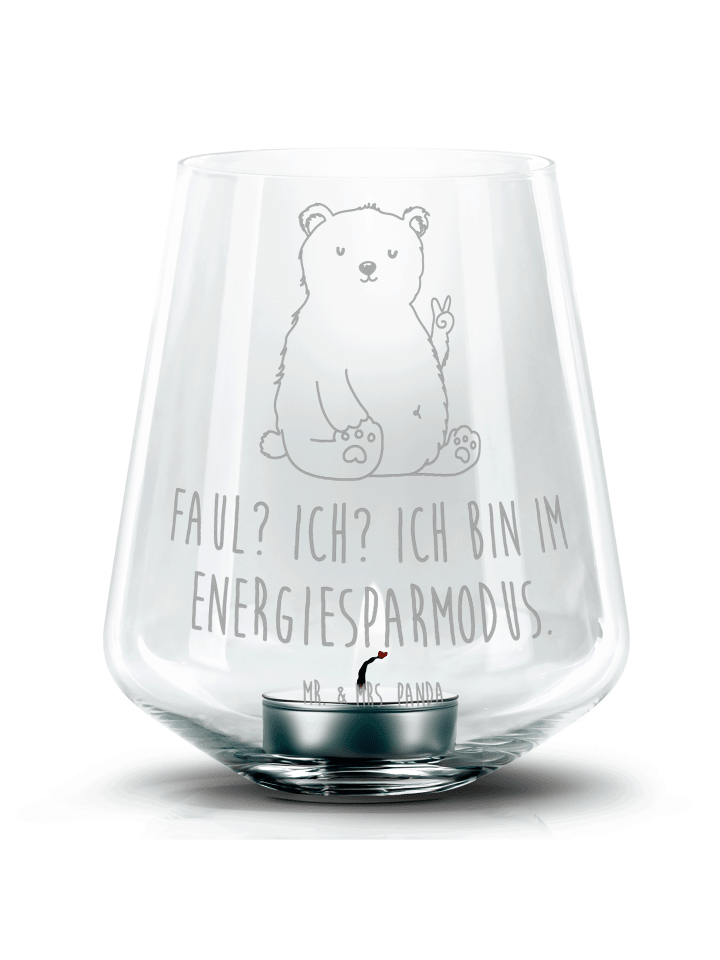Laterne Eisbär Faul mit Spruch in Transparent