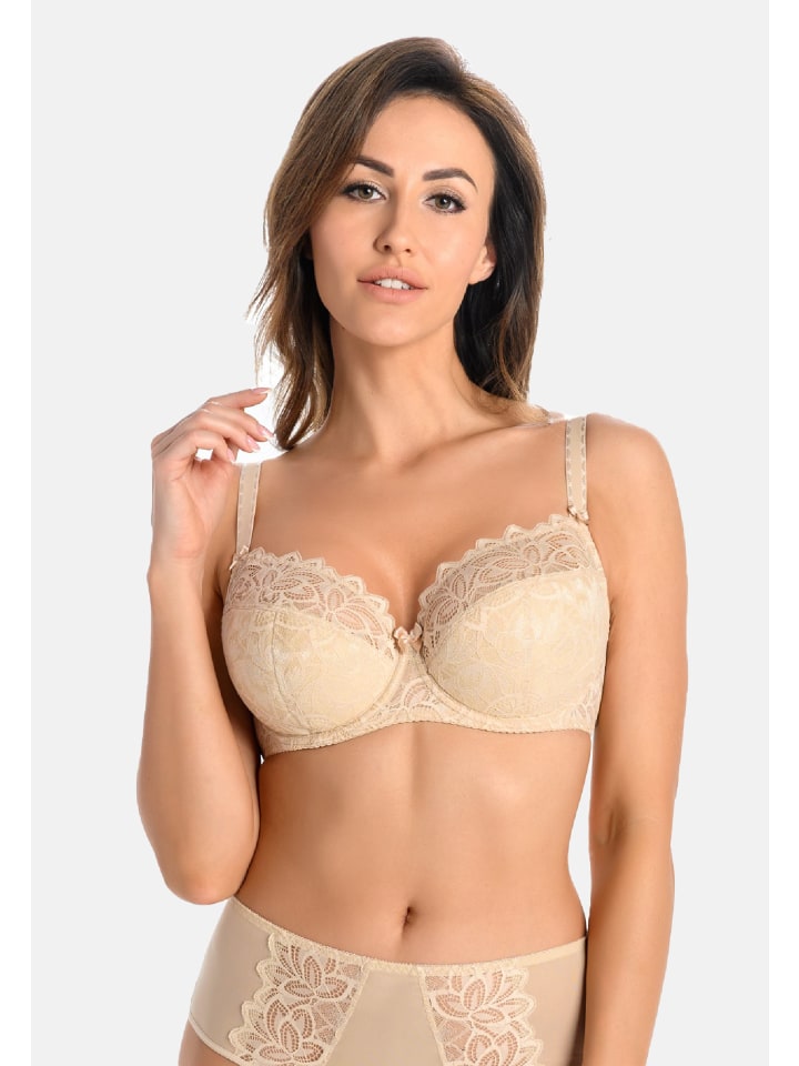 Halbgepolsterter Bügel-BH mit floraler Spitze Fransua in beige