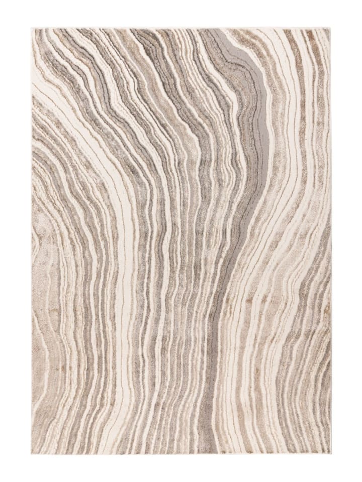 Kurzflor Teppich Carolin 225 in Silber Beige