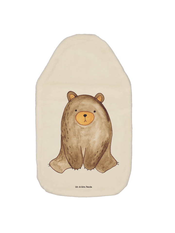 Wärmflasche Bär sitzend ohne Spruch in Weiß