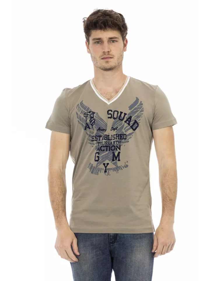 Grün Baumwolle Herren T-Shirt
