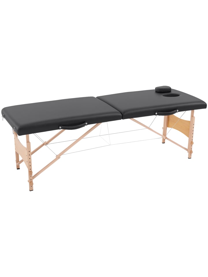 Massageliege in Schwarz 186L x 60B x 58H cm