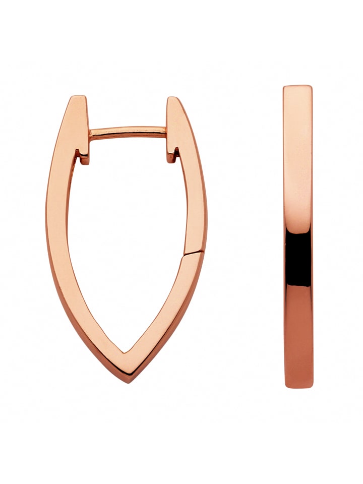Damen 925 Silber Ohrringe / Creolen in rose
