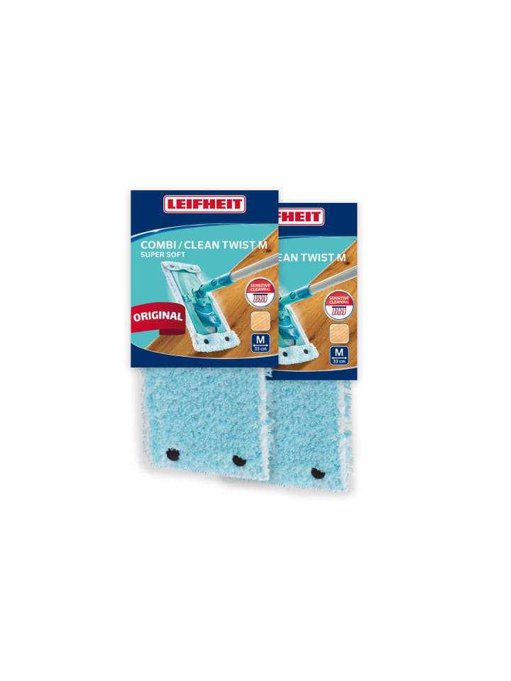 Wischbezug CLEAN TWIST M/Combi M super soft 2er weiß türkis 42,0 x 14,0 x 1,0cm
