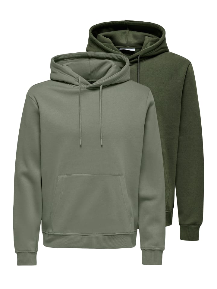 Sweatshirt / Hoodie Connor in Dunkelgrün / grün