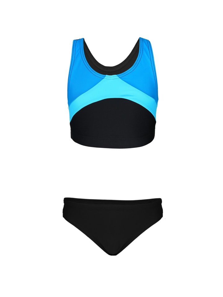 Mädchen Sport Bikini Racerback Bustier & Bikinislip in hellblau