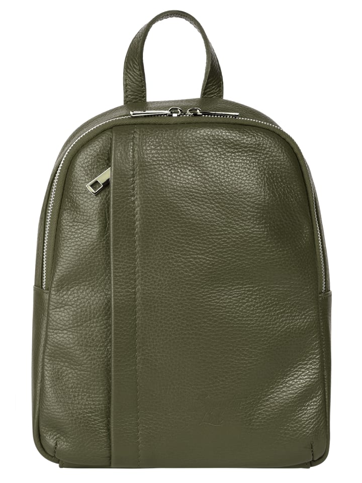 Rucksack echt Leder in dunkelgrün