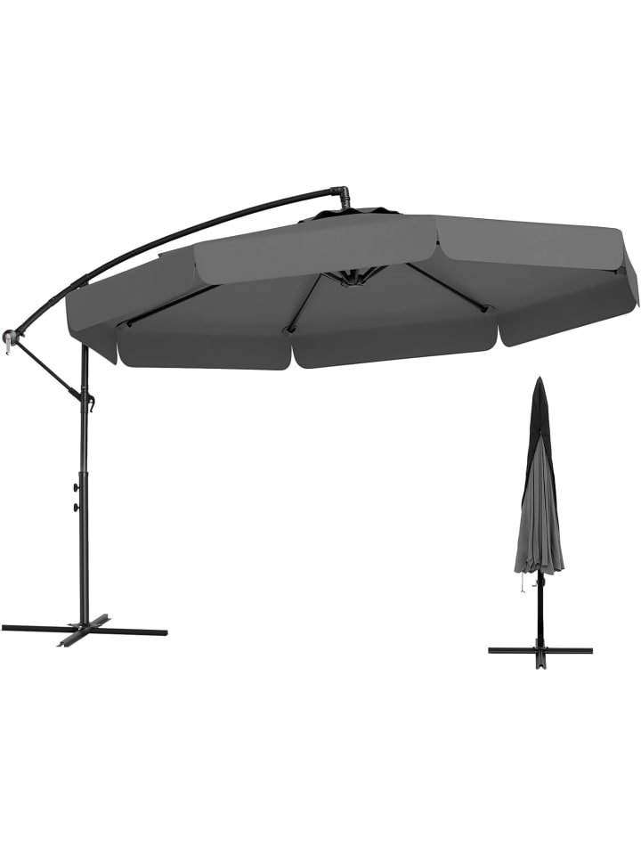 Sonnenschirm 300 cm, inkl. Schutzhülle in Grau
