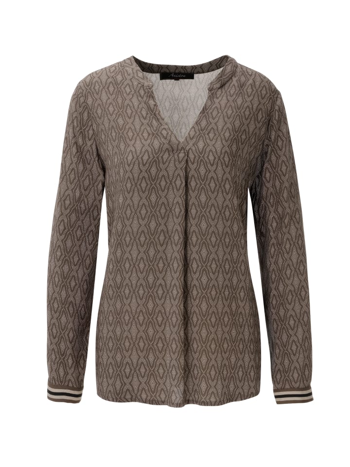 Schlupfbluse in braun-beige