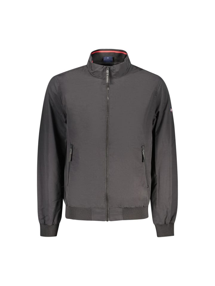 Schwarz Baumwolle Herren Jacke