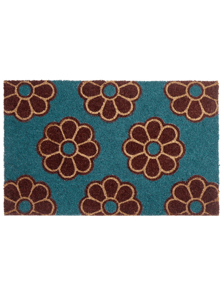 Fußmatte KULIK in Blau/Braun - (W) 50 x (L) 80 cm