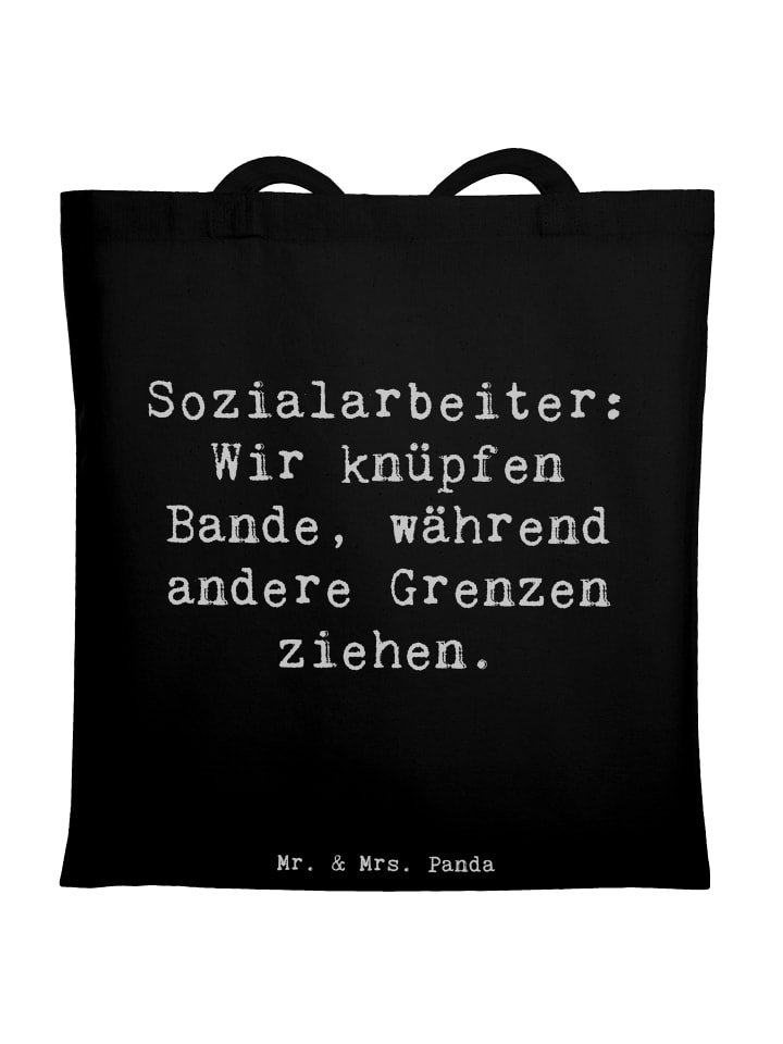 Umhängetasche Spruch Sozialarbeiterin Einheite knü... in Schwarz