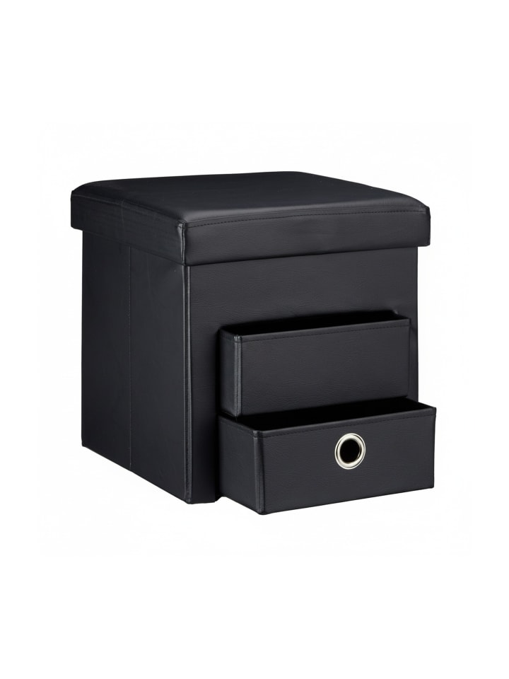 Sitzhocker in Schwarz - (B)38 x (H)38 x (T)38 cm
