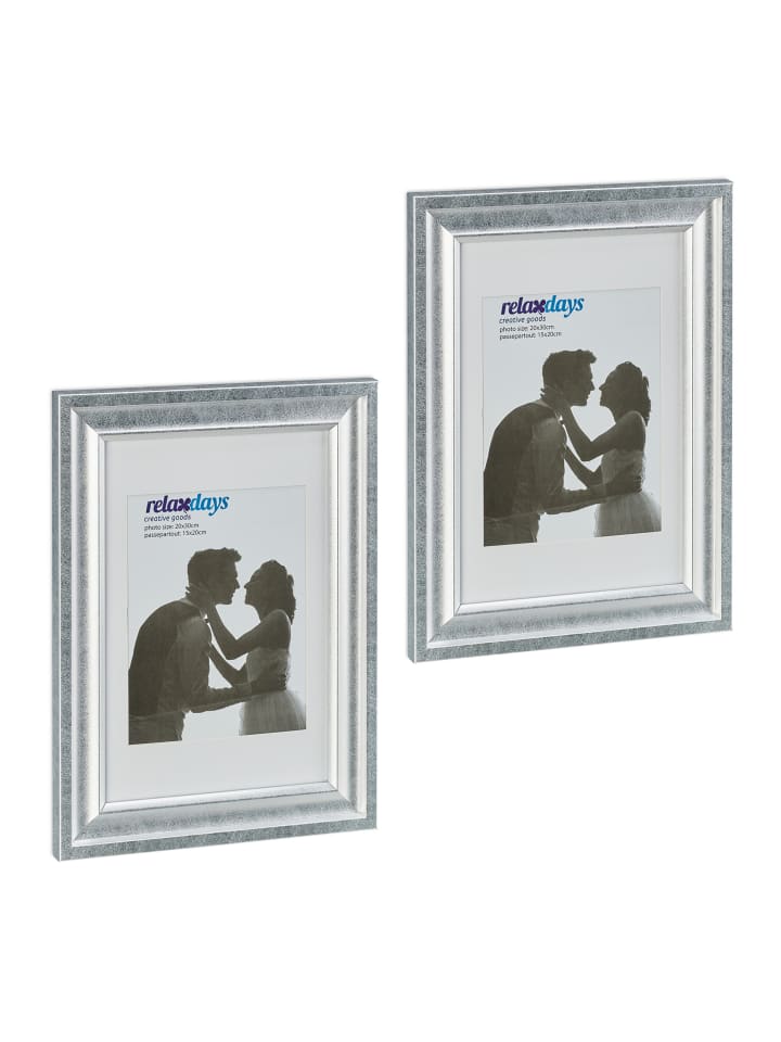 2 x Bilderrahmen in Silber - 20 x 30 cm
