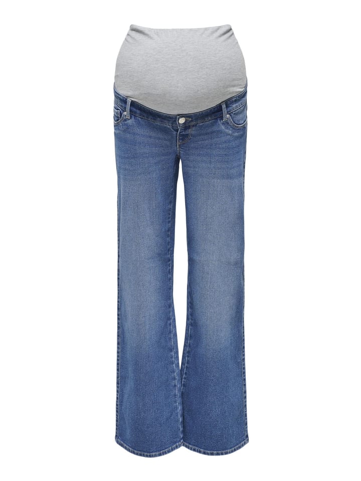 Jeans mit weitem Bein in Medium Blue Denim